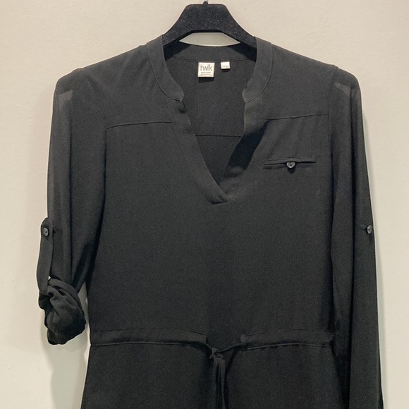 TWIK Black Sheer Long Sleeve Dress - Picture 4 of 15